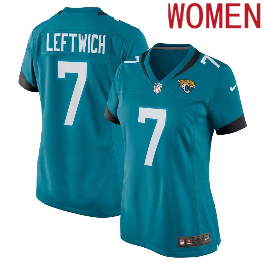 Women Jacksonville Jaguars #7 Byron Leftwich Nike Teal Retired Player Game NFL Jersey->women nfl jersey->Women Jersey